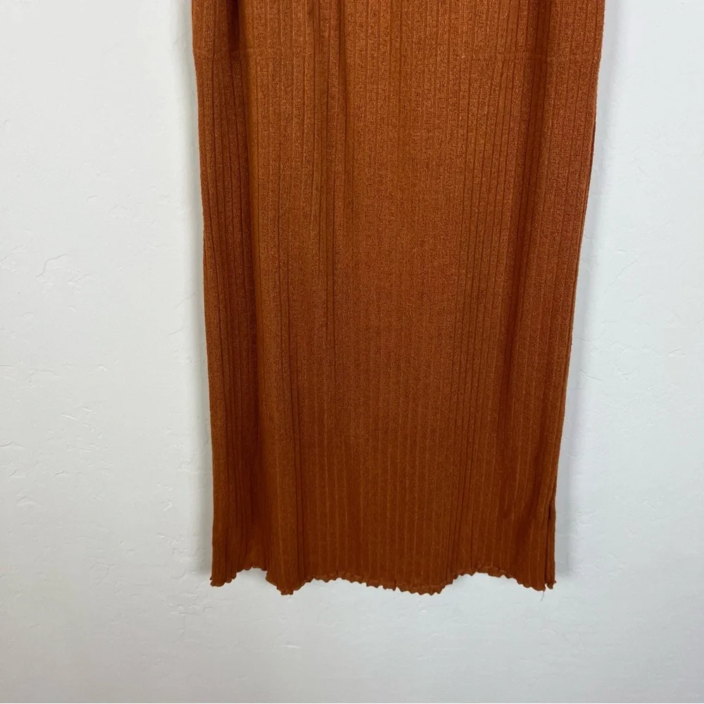 Free People Brown Ribbed Maxi Skirt